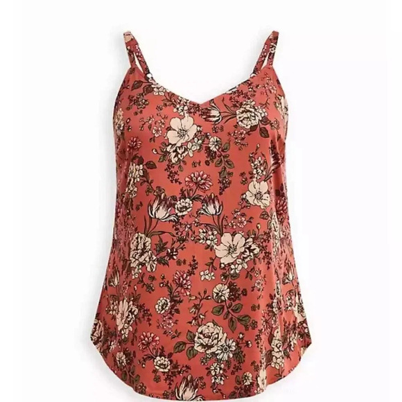 Torrid Ava Cami - Stretch Challis in Floral Rust - Picture 2 of 6